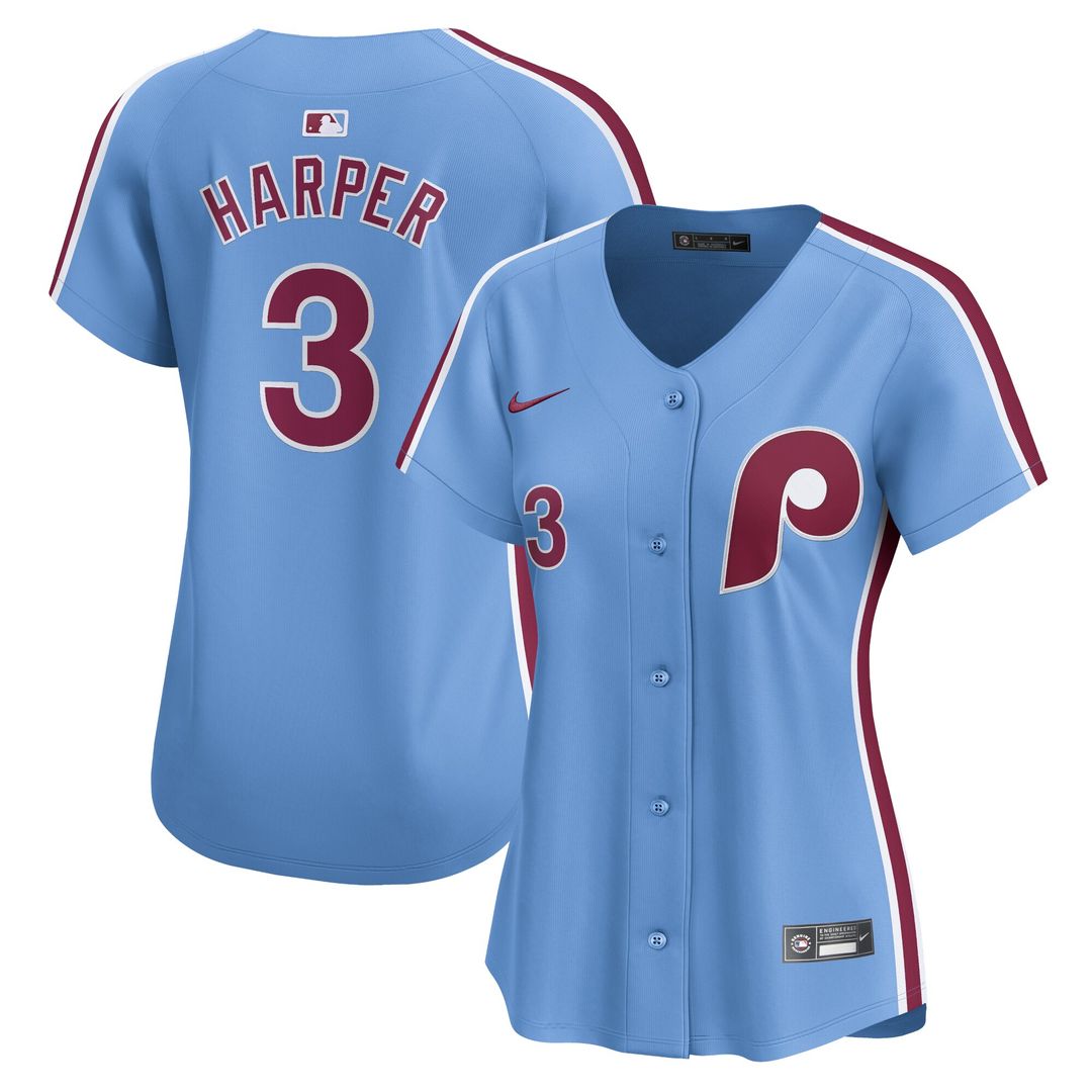 Bryce Harper Philadelphia Phillies Nike Women's Alternate Limited Player Jersey – Light Blue