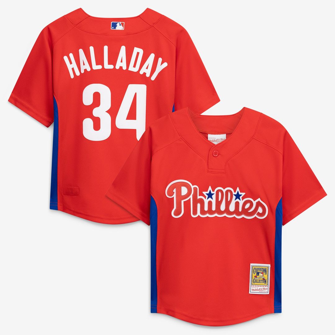 Roy Halladay Philadelphia Phillies Mitchell & Ness Preschool Cooperstown Collection Mesh Batting Practice Jersey - Red